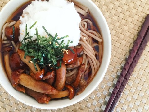 鳥海なめこでボリューム満点！なめこおろし蕎麦